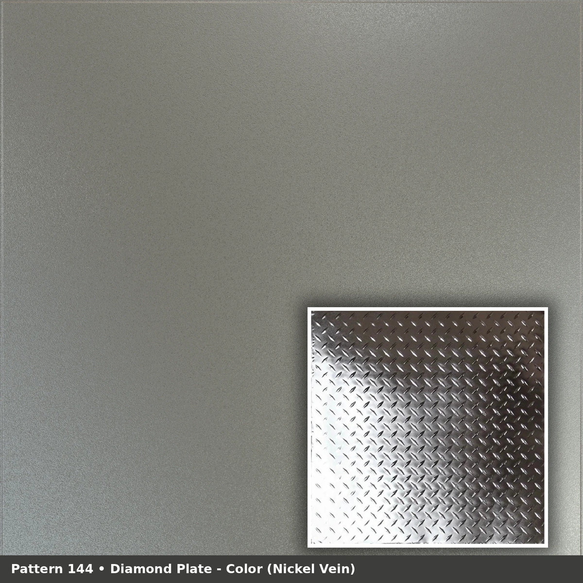 Pattern 144 Diamond Plate tin ceiling tile — Nickel Vein finish