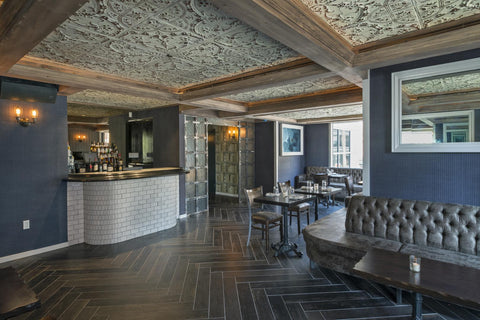 Restaurant with a Gothic Medallion pressed-tin ceiling