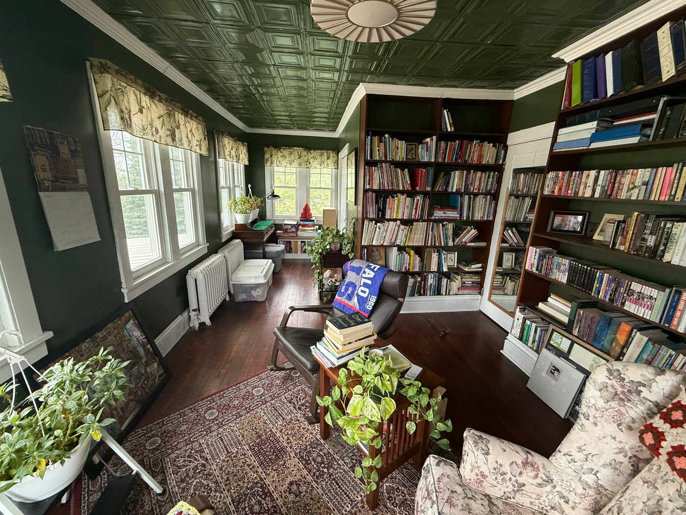 Interior with a 12-inch repeat tin ceiling