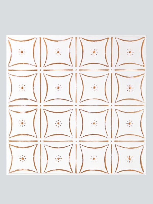 Metal Ceiling Tiles | Pattern 130 | Sixteen Flowers | Traditional Bronze - Wall & Ceiling Tiles - Metal Ceiling Express
