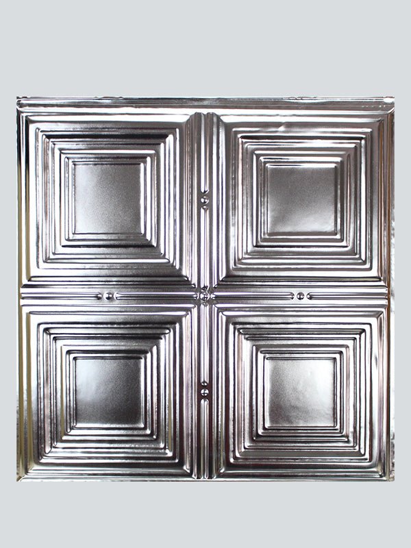 Metal Ceiling Tiles | Pattern 101 ClassicFourSquare | Color: Clear Coat - Wall & Ceiling Tiles - Metal Ceiling Express