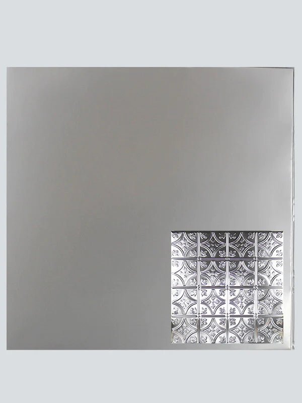 Metal Ceiling Tiles | Pattern 103 | FleurDeLis 6in - Gun Metal Grey - Metal Ceiling Express
