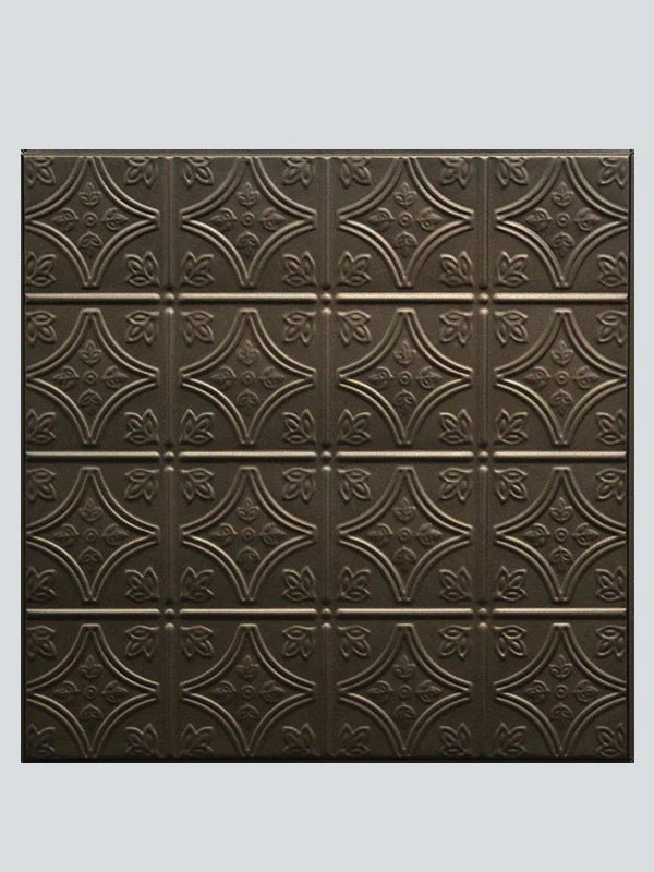 Metal Ceiling Tiles | Pattern 103 | FleurDeLis 6in - Oil-Rubbed Bronze - Metal Ceiling Express