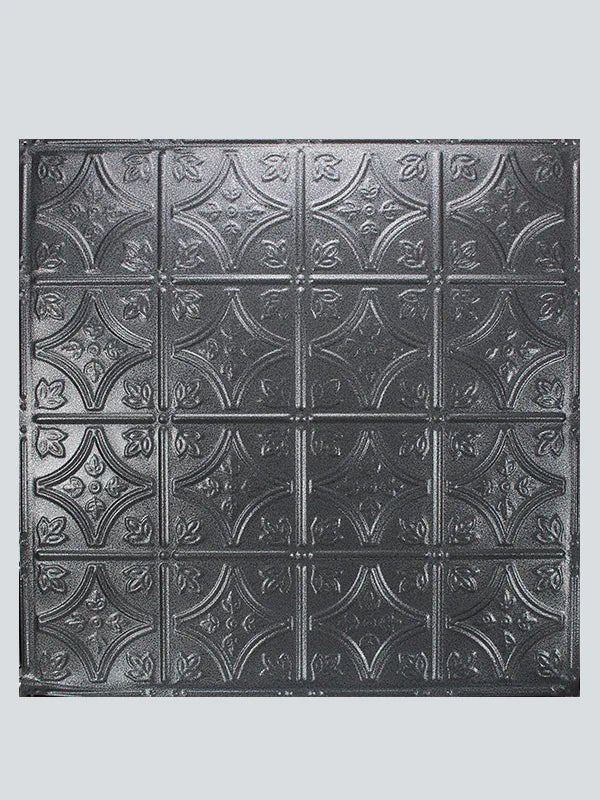 Metal Ceiling Tiles | Pattern 103 | FleurDeLis 6in - Silver Vein - Metal Ceiling Express