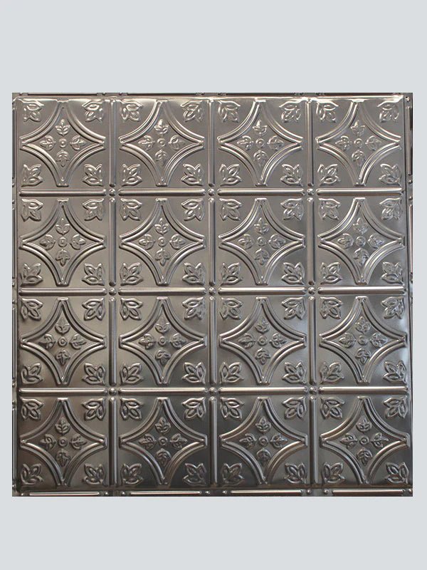 Metal Ceiling Tiles | Pattern 103 | FleurDeLis 6in - Smoke - Metal Ceiling Express