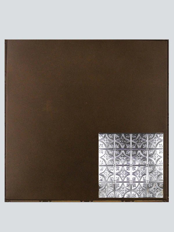 Metal Ceiling Tiles | Pattern 103 | FleurDeLis 6in - Textured Bronze - Metal Ceiling Express