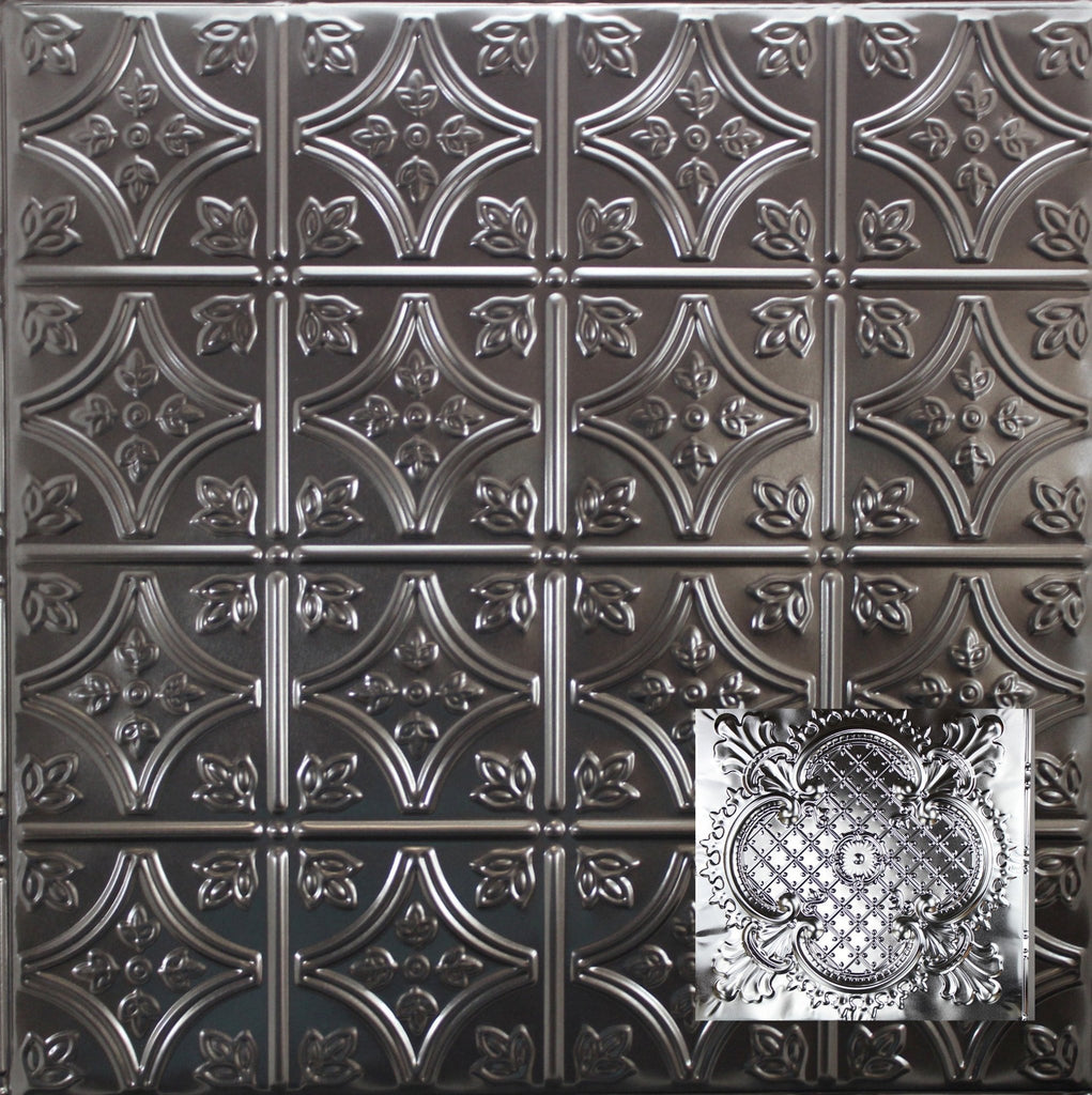 Metal Ceiling Tiles | Pattern 104 | Elegant Clover - Candy Haze Black - Metal Ceiling Express