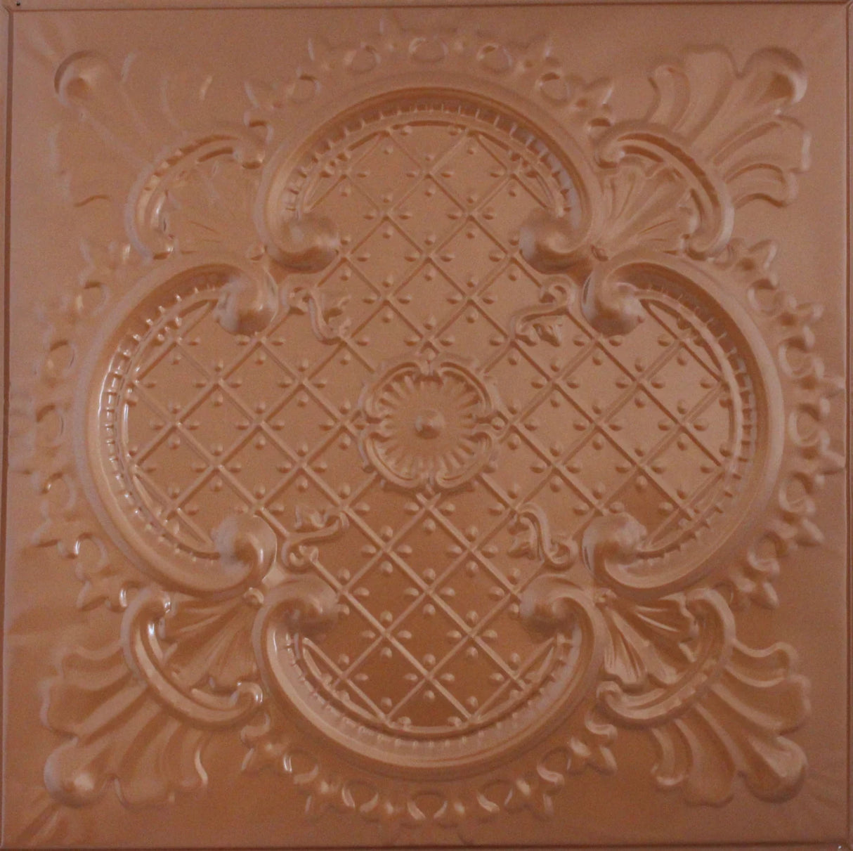 Metal Ceiling Tiles | Pattern 104 | Elegant Clover - Classic Copper - Metal Ceiling Express