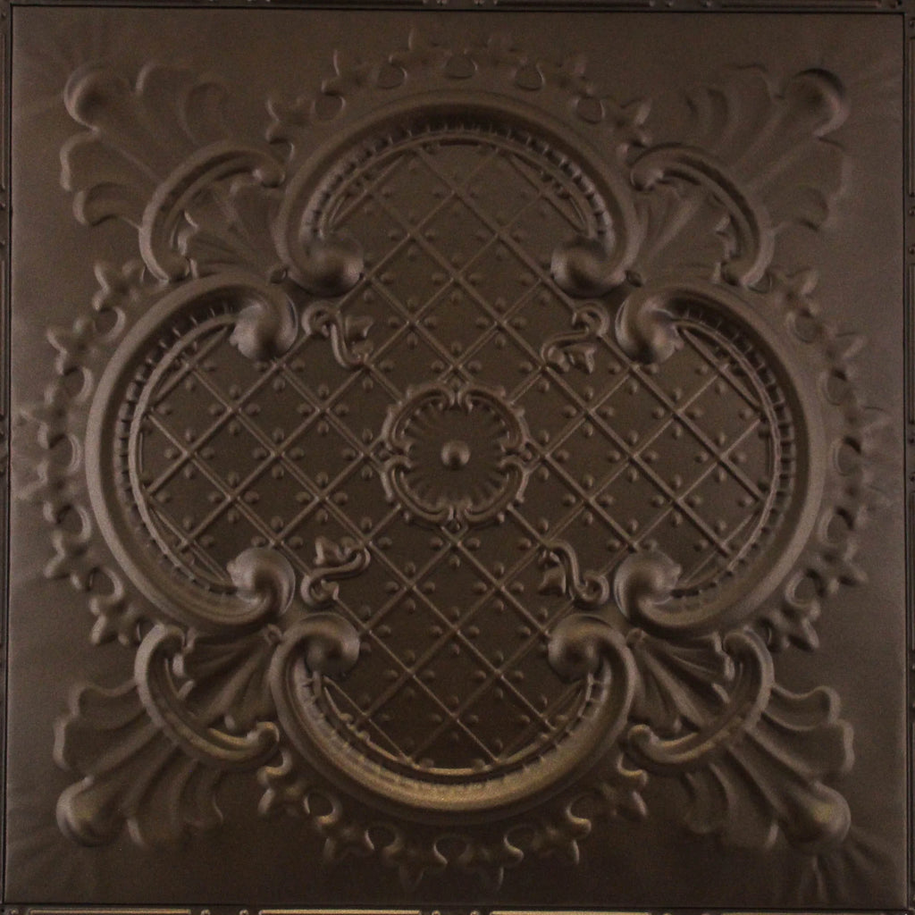 Metal Ceiling Tiles | Pattern 104 | Elegant Clover - Textured Bronze - Metal Ceiling Express