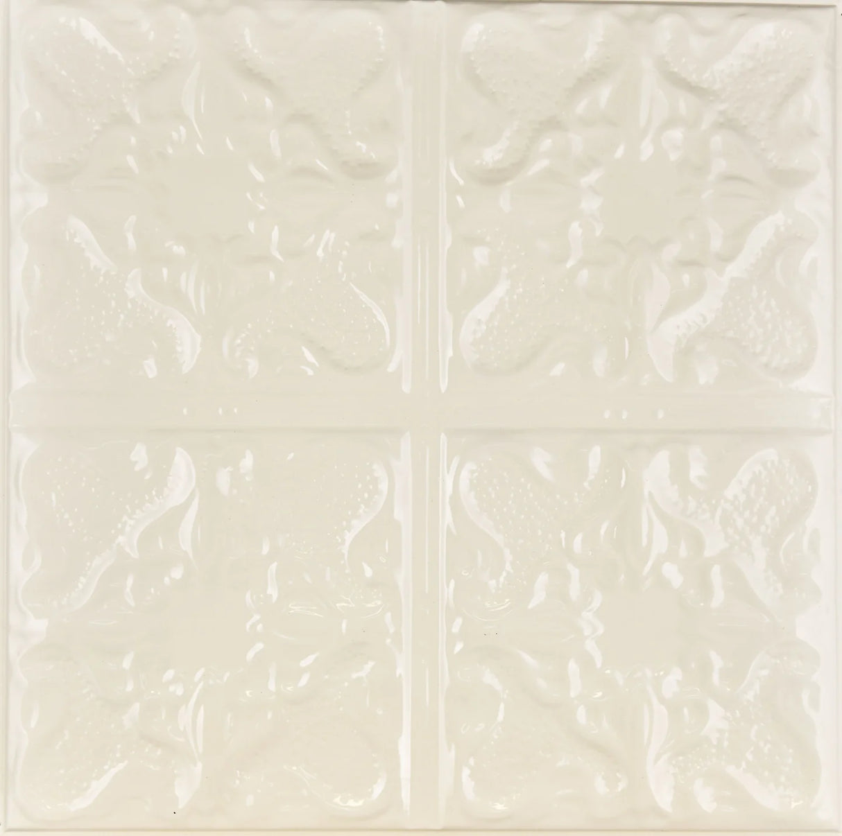 Metal Ceiling Tiles | Pattern 105 | Vintage Gothic - Cream - Metal Ceiling Express