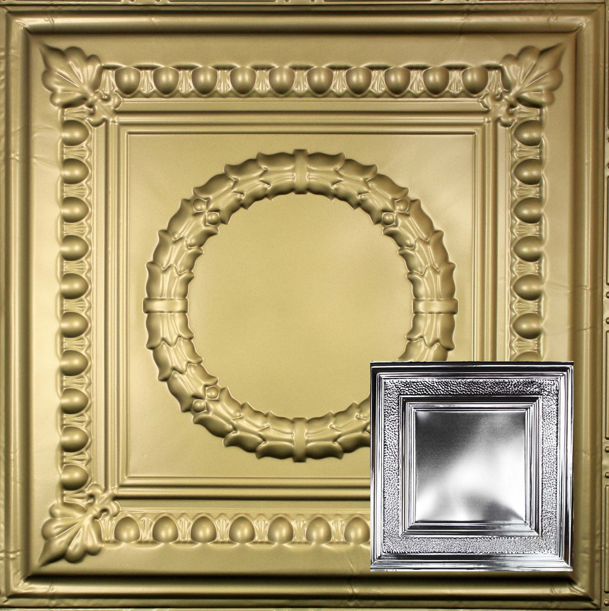 Metal Ceiling Tiles | Pattern 106 | Eccentric Mirror - Antique Brass - Metal Ceiling Express