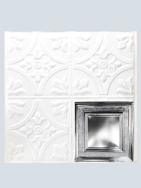 Metal Ceiling Tiles | Pattern 106 | Eccentric Mirror - Gloss White - Metal Ceiling Express