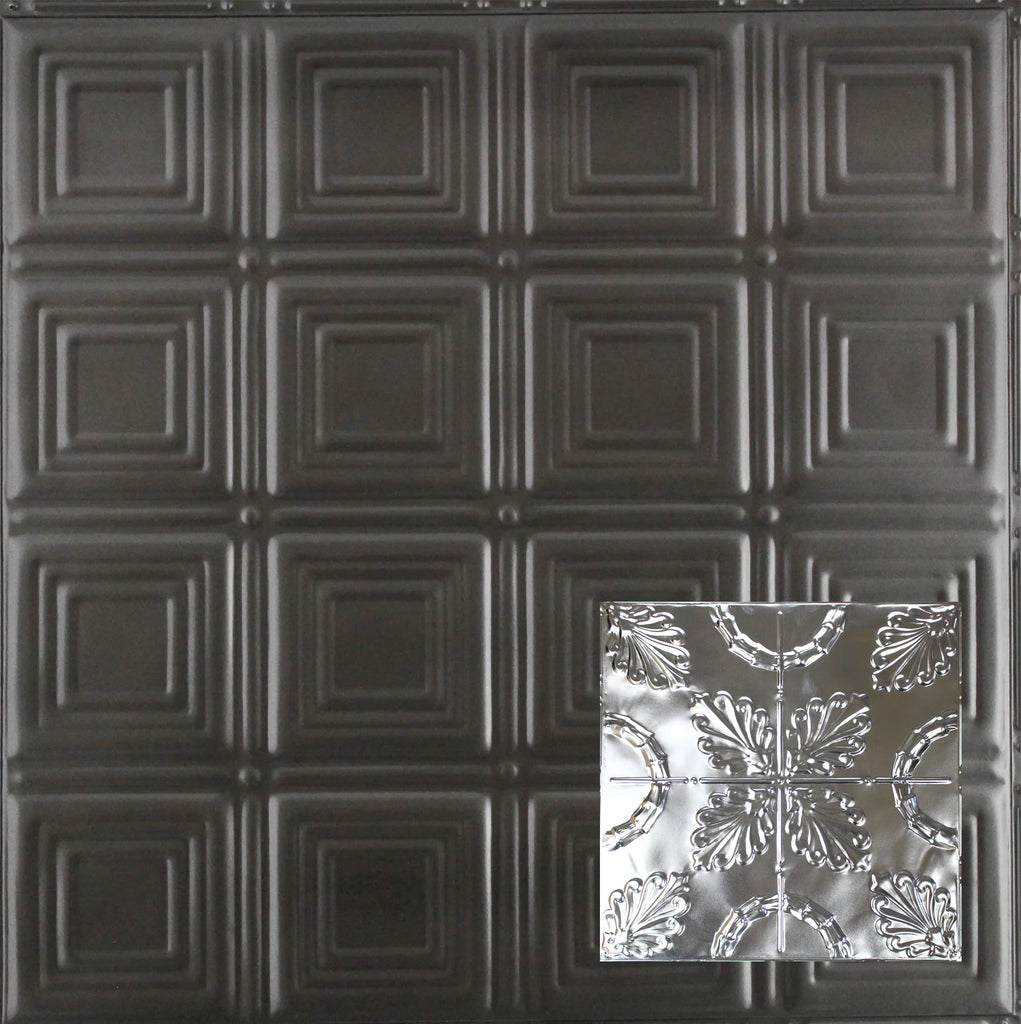 Metal Ceiling Tiles | Pattern 108 | Oak Leaf - Argento - Metal Ceiling Express