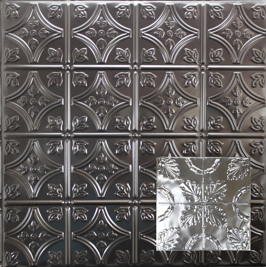 Metal Ceiling Tiles | Pattern 108 | Oak Leaf - Candy Haze Black - Metal Ceiling Express
