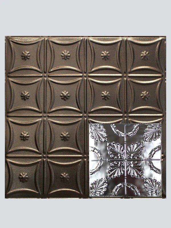 Metal Ceiling Tiles | Pattern 108 | Oak Leaf - Copper Vein - Metal Ceiling Express