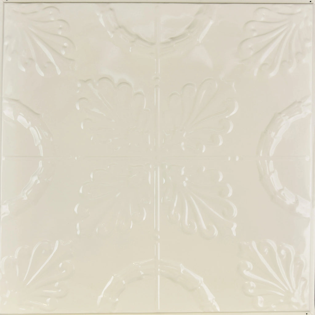 Metal Ceiling Tiles | Pattern 108 | Oak Leaf - Cream - Metal Ceiling Express