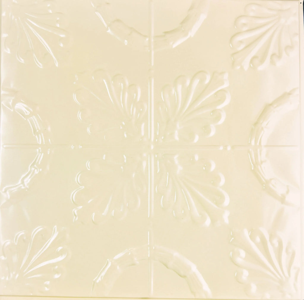 Metal Ceiling Tiles | Pattern 108 | Oak Leaf - Crisp Linen - Metal Ceiling Express