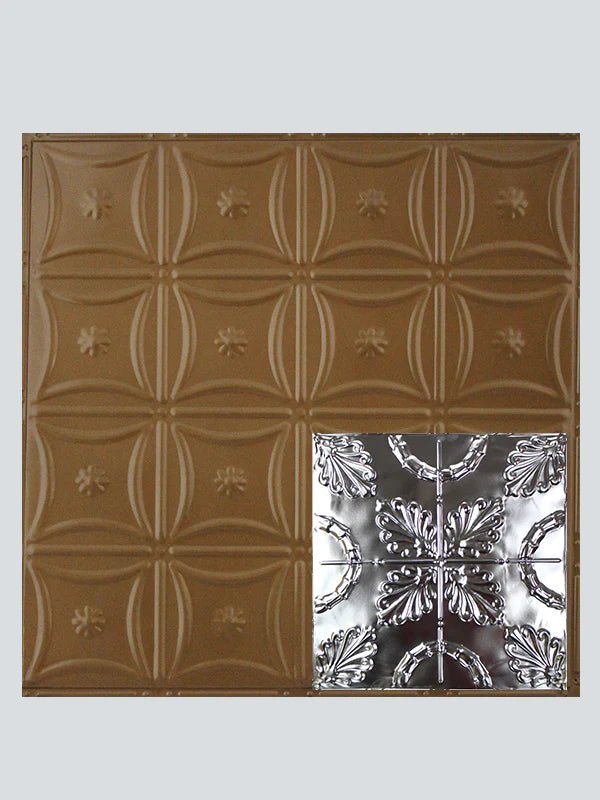 Metal Ceiling Tiles | Pattern 108 | Oak Leaf - Honey Bronze - Metal Ceiling Express