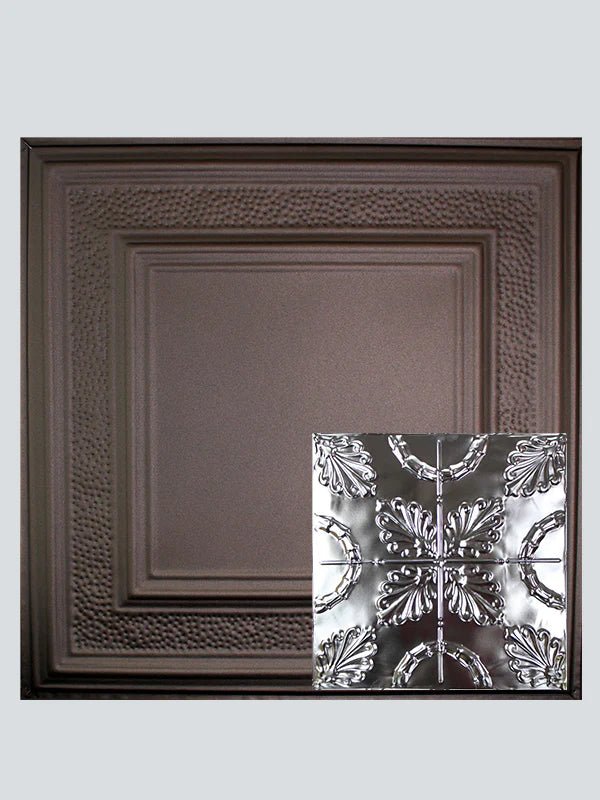 Metal Ceiling Tiles | Pattern 108 | Oak Leaf - Oil-Rubbed Bronze - Metal Ceiling Express
