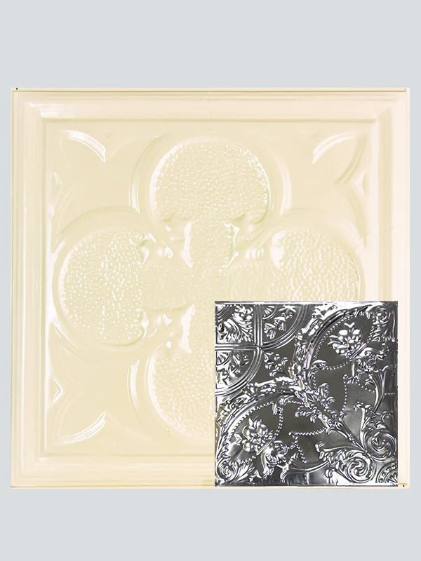 Metal Ceiling Tiles | Pattern 109 | Gothic Medallion - Crisp Linen - Metal Ceiling Express