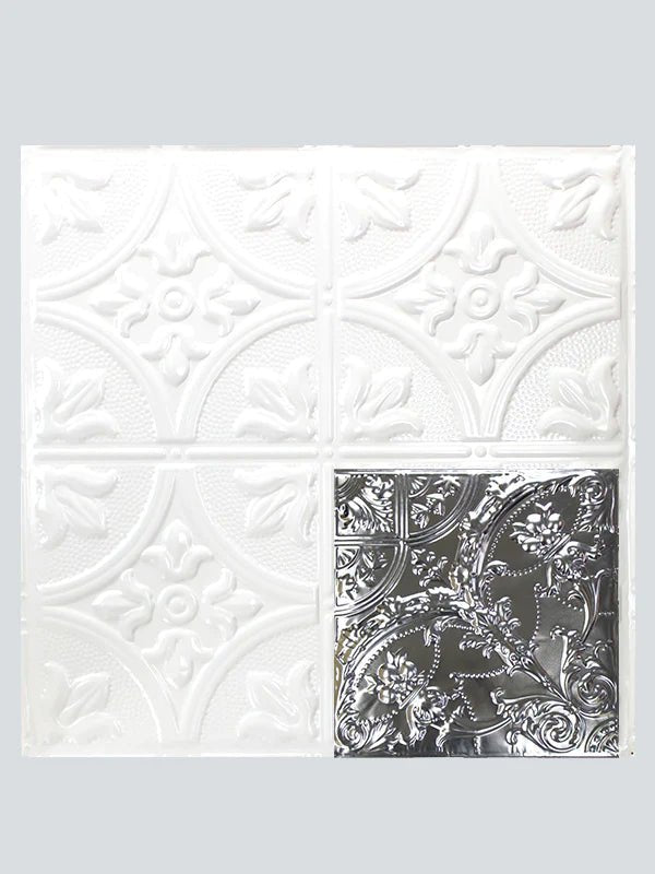 Metal Ceiling Tiles | Pattern 109 | Gothic Medallion - Gloss White - Metal Ceiling Express