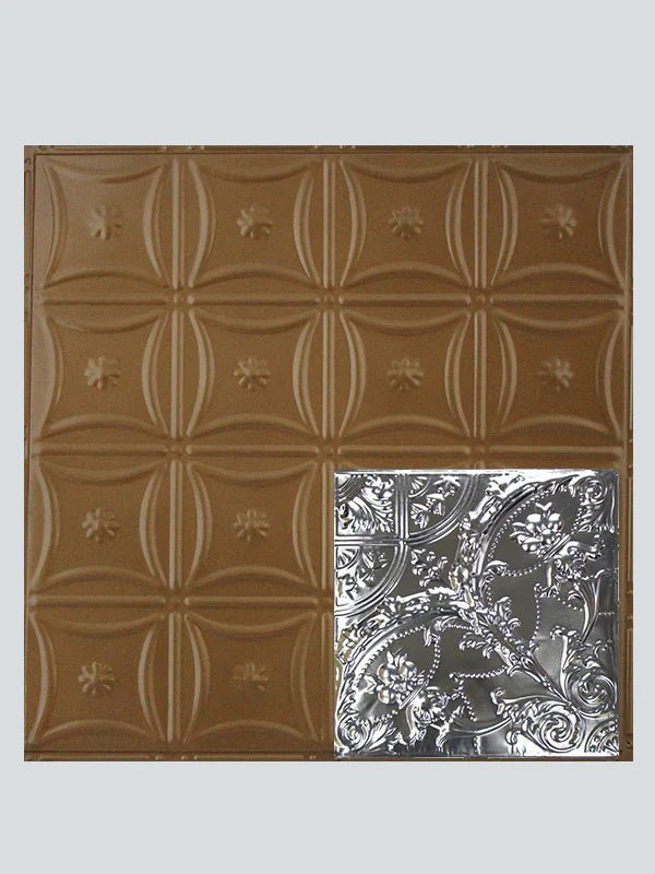 Metal Ceiling Tiles | Pattern 109 | Gothic Medallion -  Honey Bronze - Metal Ceiling Express