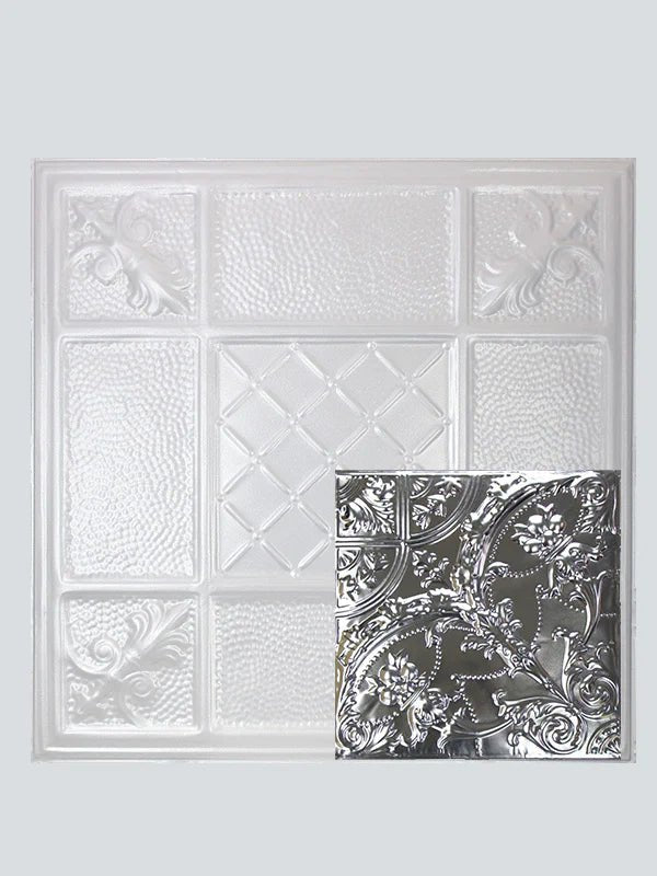 Metal Ceiling Tiles | Pattern 109 | Gothic Medallion - Sierra White - Metal Ceiling Express