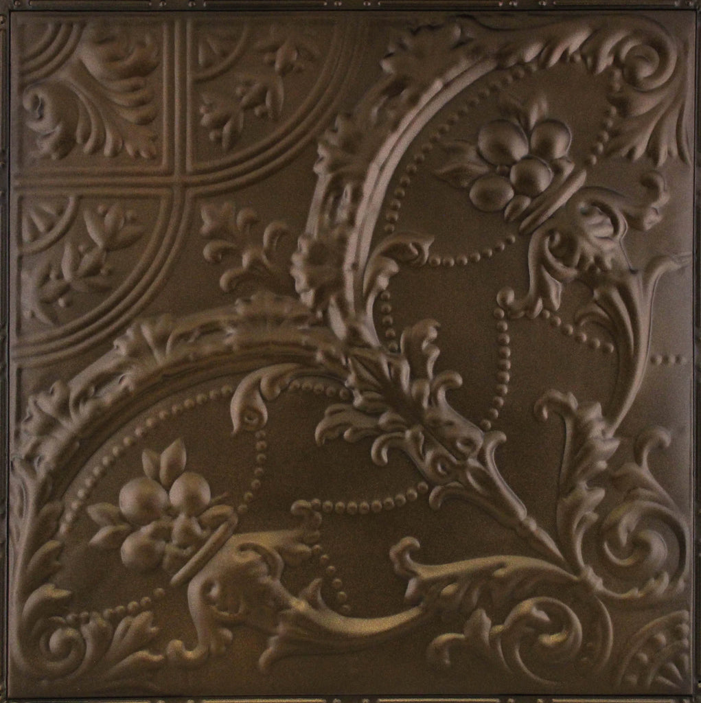 Metal Ceiling Tiles | Pattern 109 | Gothic Medallion - Textured Bronze - Metal Ceiling Express