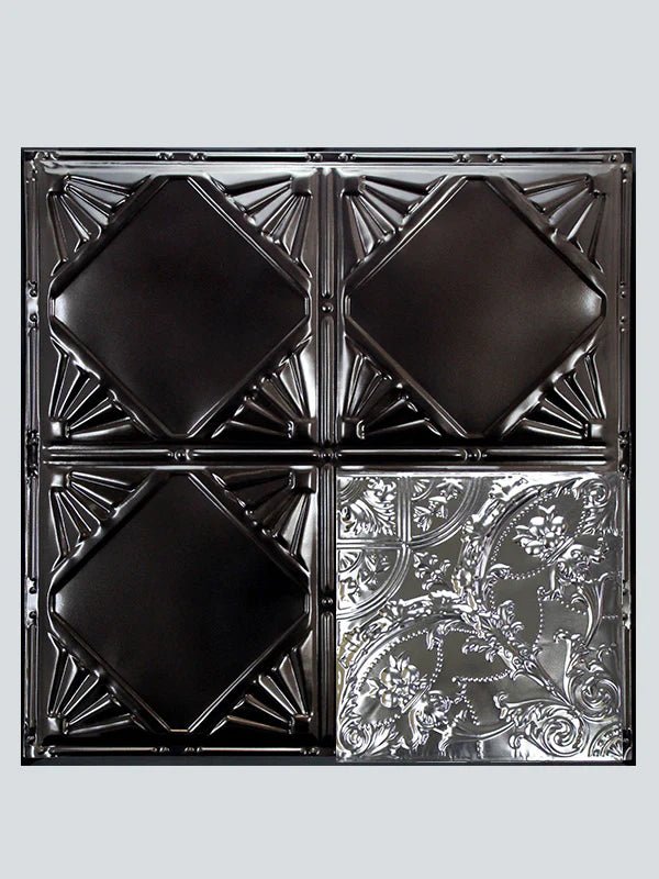 Metal Ceiling Tiles | Pattern 109 | Gothic Medallion - Transparent Black - Metal Ceiling Express