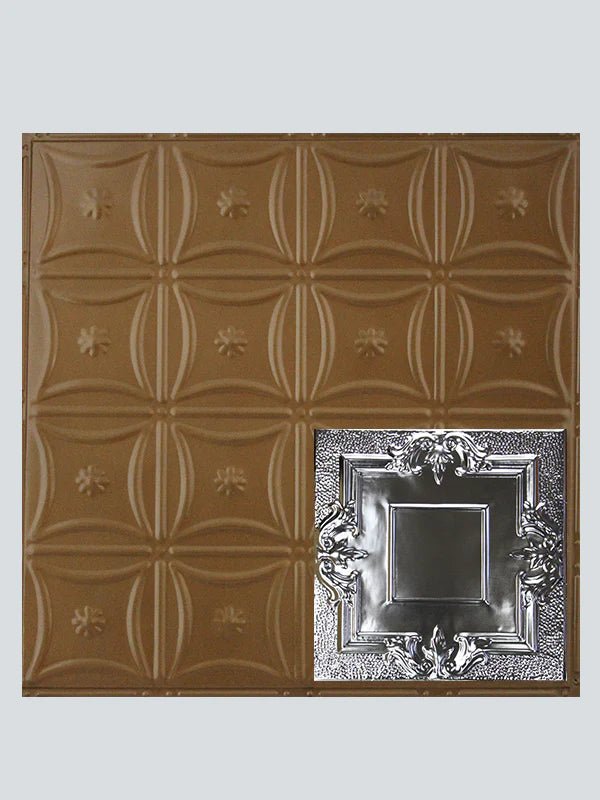 Metal Ceiling Tiles | Pattern 110 | Victorian Mirror - Honey Bronze - Metal Ceiling Express