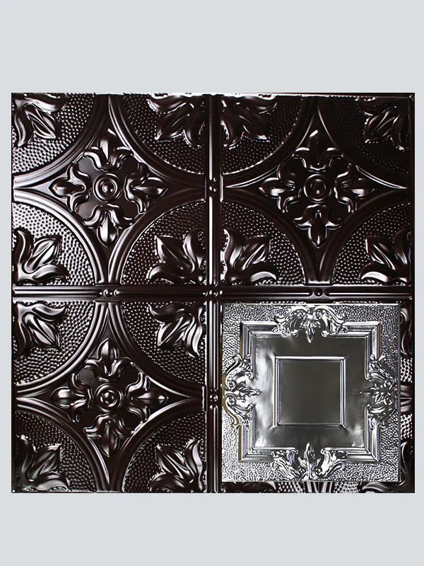 Metal Ceiling Tiles | Pattern 110 | Victorian Mirror - Mirror Black - Metal Ceiling Express