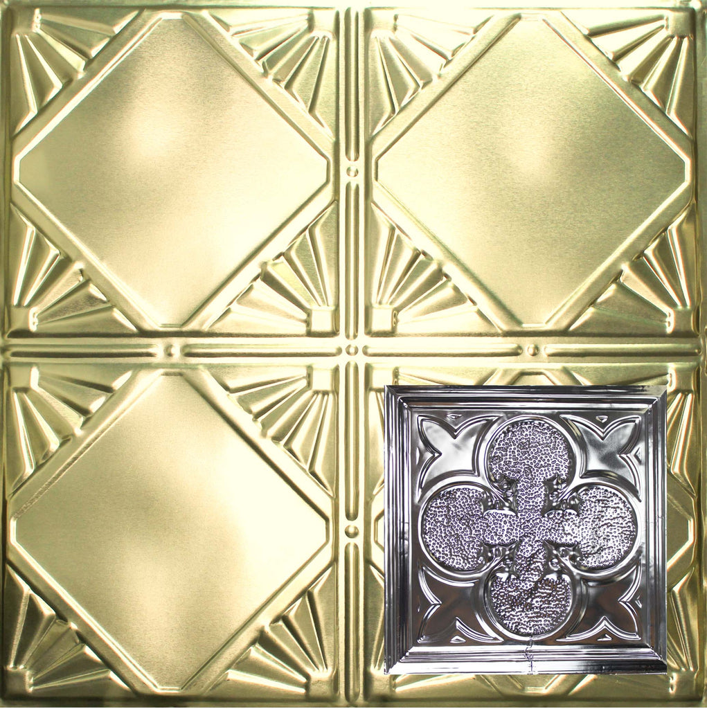 Metal Ceiling Tiles | Pattern 112 | Lucky Clover - Antique Clear - Metal Ceiling Express