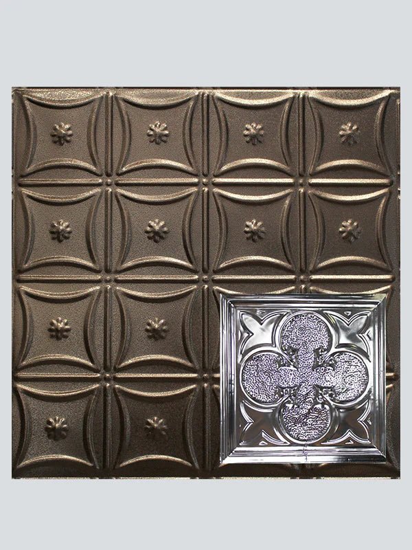 Metal Ceiling Tiles | Pattern 112 | Lucky Clover - Copper Vein - Metal Ceiling Express