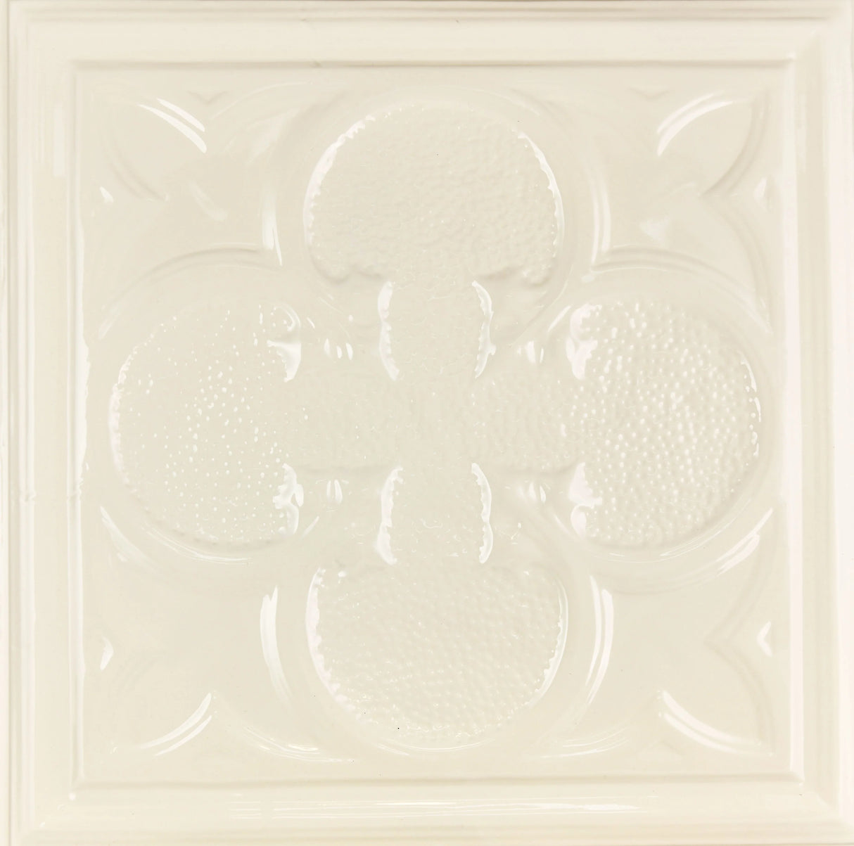 Metal Ceiling Tiles | Pattern 112 | Lucky Clover - Cream - Metal Ceiling Express