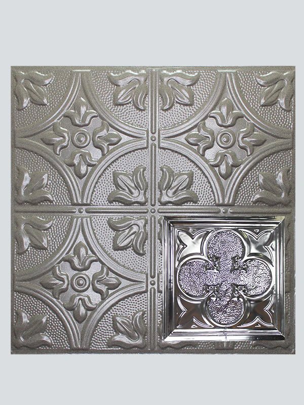 Metal Ceiling Tiles | Pattern 112 | Lucky Clover - Driftwood - Metal Ceiling Express