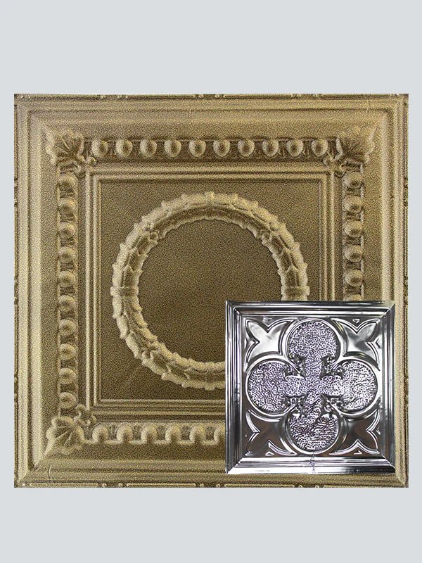 Metal Ceiling Tiles | Pattern 112 | Lucky Clover - Gold Vein - Metal Ceiling Express