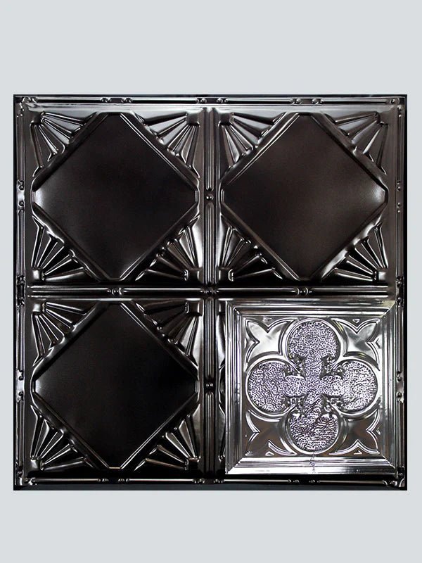 Metal Ceiling Tiles | Pattern 112 | Lucky Clover - Transparent Black - Metal Ceiling Express