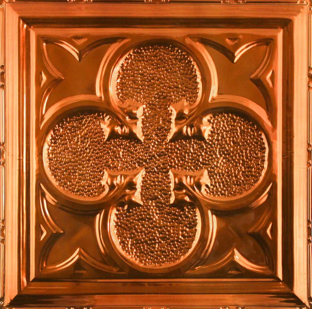 Metal Ceiling Tiles | Pattern 112 | Lucky Clover - Transparent Copper - Metal Ceiling Express