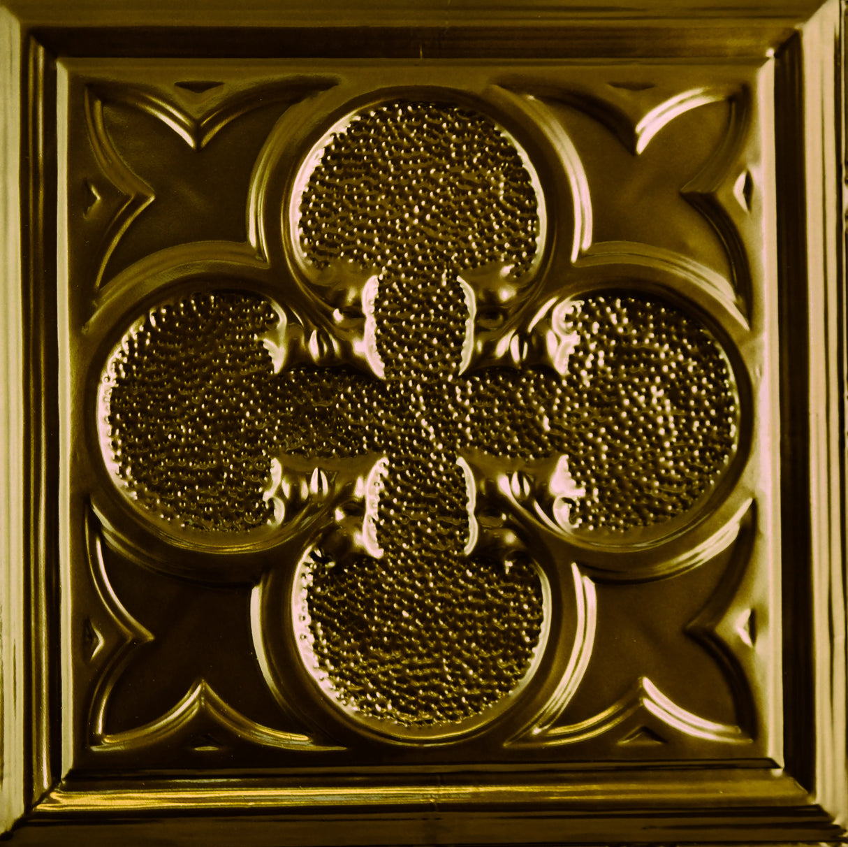 Metal Ceiling Tiles | Pattern 112 | Lucky Clover - Umber Bronze - Metal Ceiling Express