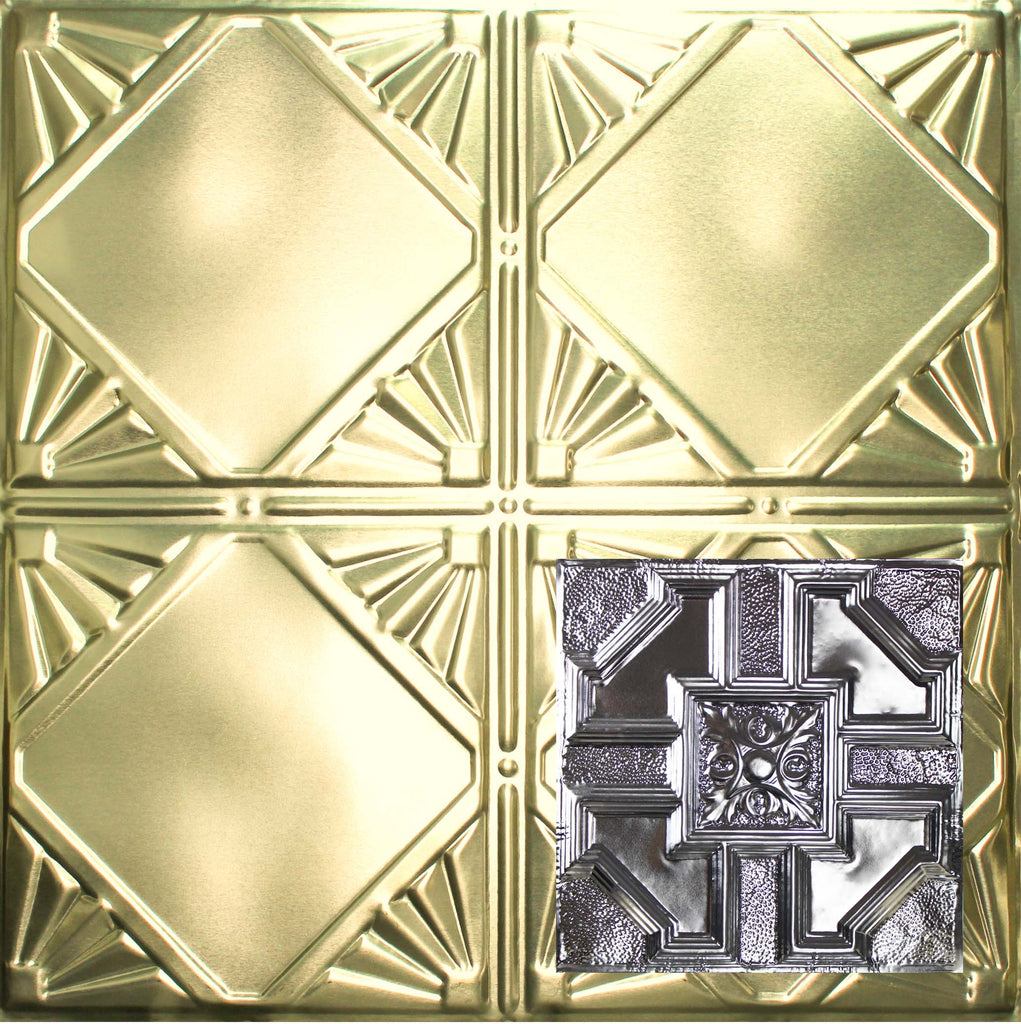 Metal Ceiling Tiles | Pattern 113 | Penned Craftsman - Antique Clear - Metal Ceiling Express