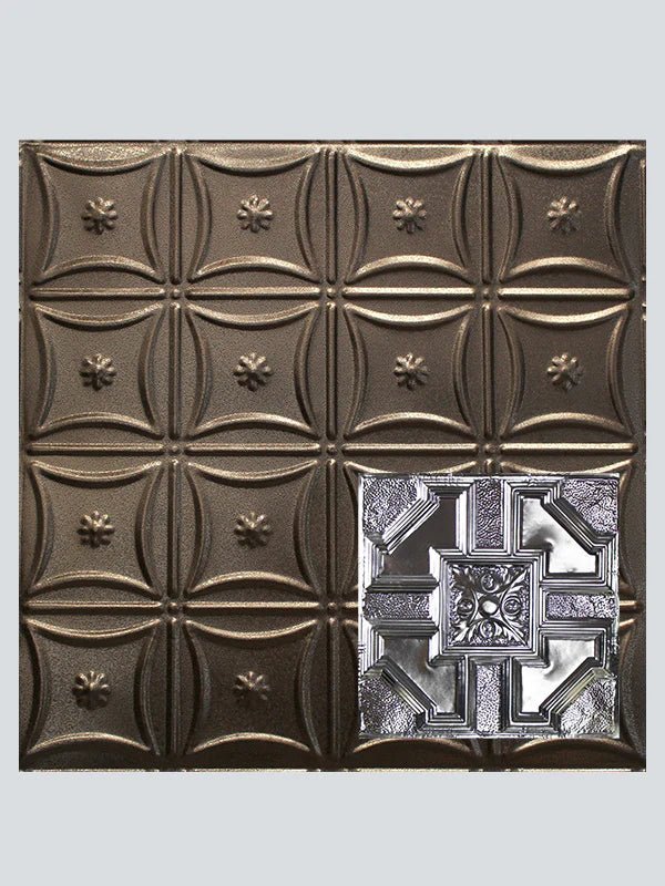 Metal Ceiling Tiles | Pattern 113 | Penned Craftsman - Copper Vein - Metal Ceiling Express