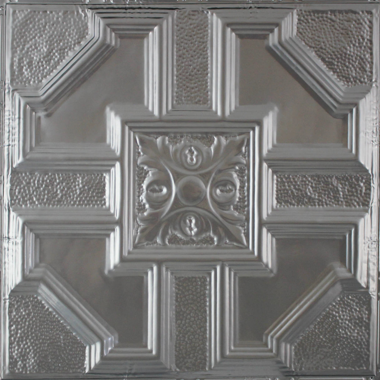 Metal Ceiling Tiles | Pattern 113 | Penned Craftsman - Gun Metal Grey - Metal Ceiling Express