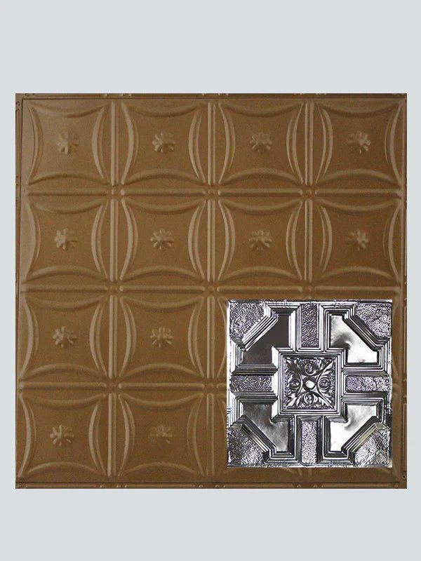 Metal Ceiling Tiles | Pattern 113 | Penned Craftsman - Honey Bronze - Metal Ceiling Express
