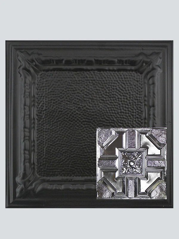 Metal Ceiling Tiles | Pattern 113 | Penned Craftsman - Matte Black - Metal Ceiling Express