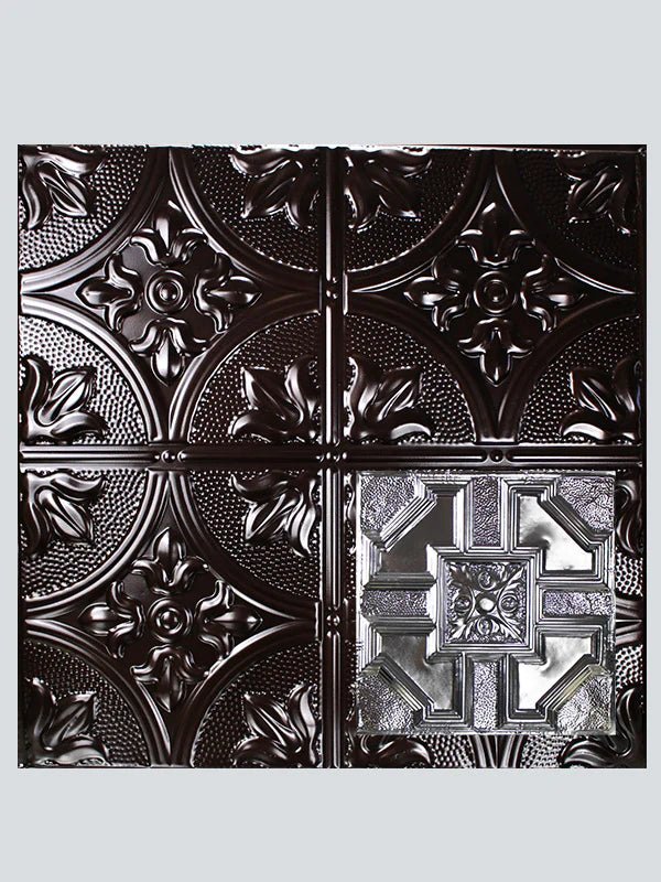 Metal Ceiling Tiles | Pattern 113 | Penned Craftsman - Mirror Black - Metal Ceiling Express