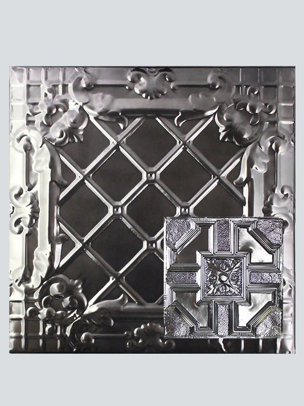 Metal Ceiling Tiles | Pattern 113 | Penned Craftsman - Smoke - Metal Ceiling Express