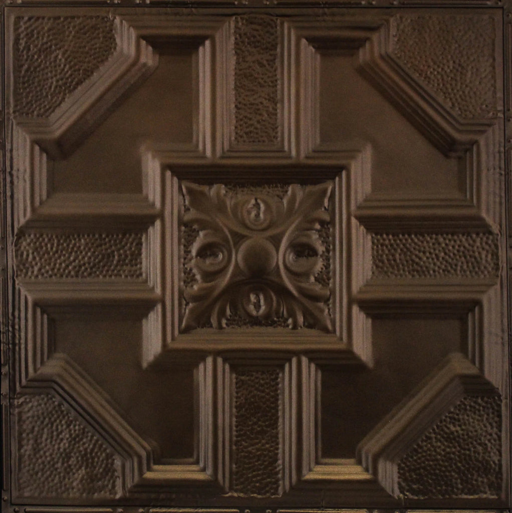 Metal Ceiling Tiles | Pattern 113 | Penned Craftsman - Textured Bronze - Metal Ceiling Express