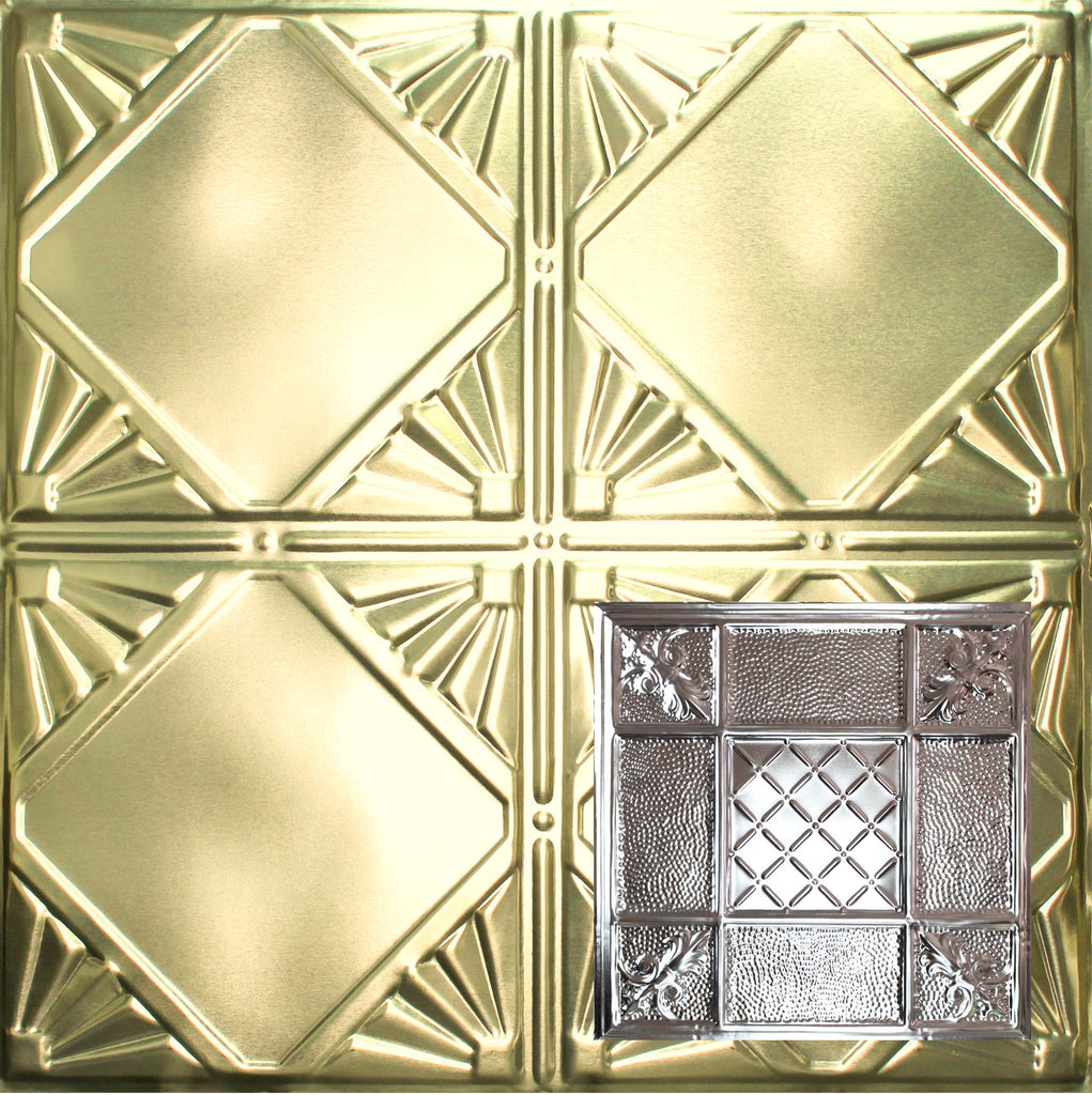 Metal Ceiling Tiles | Pattern 114 | Mediterranean Pebble - Antique Clear - Metal Ceiling Express
