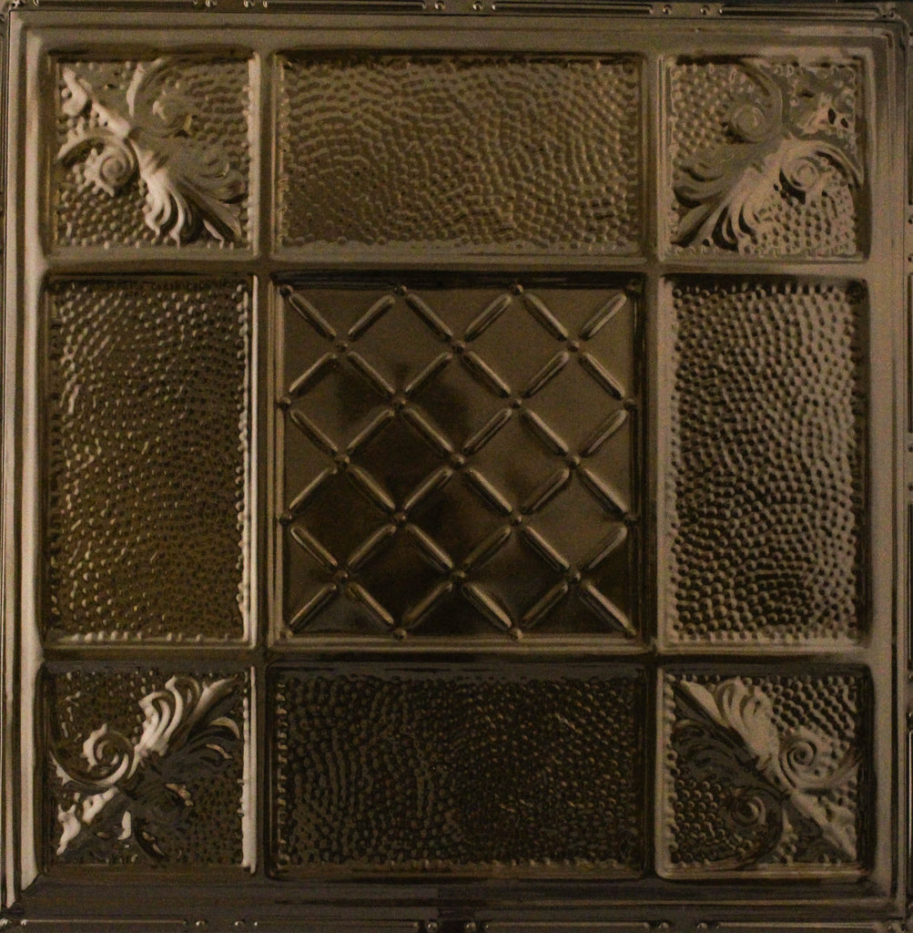 Metal Ceiling Tiles | Pattern 114 | Mediterranean Pebble - Bronze Burst - Metal Ceiling Express