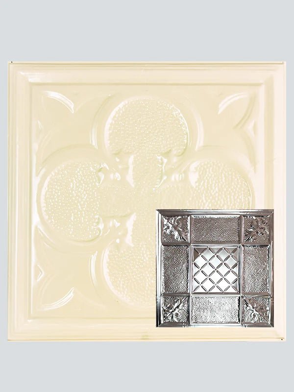 Metal Ceiling Tiles | Pattern 114 | Mediterranean Pebble - Crisp Linen - Metal Ceiling Express